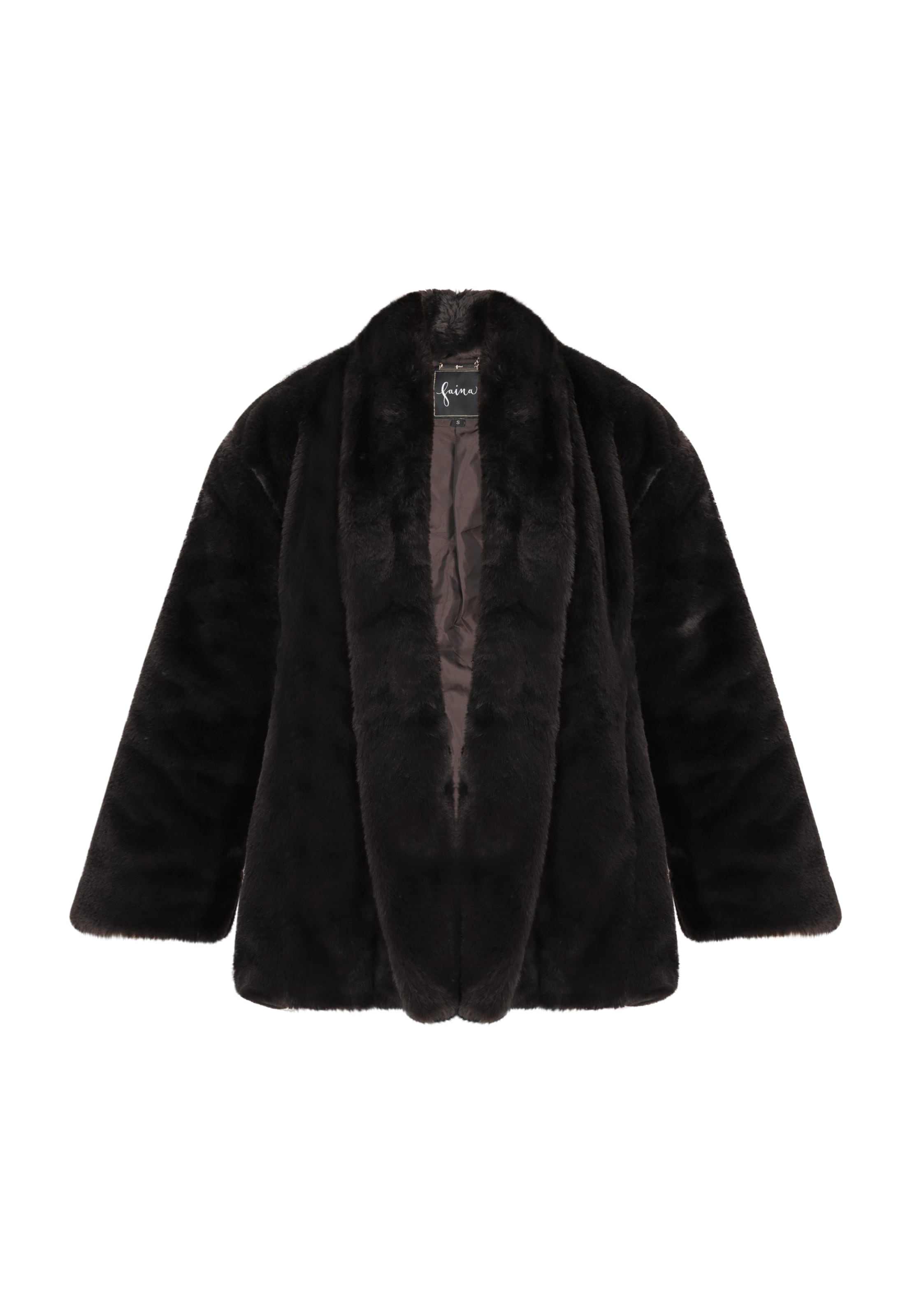 Cappotto invernale di faina in marrone: frontale