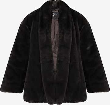 Cappotto invernale di faina in marrone: frontale