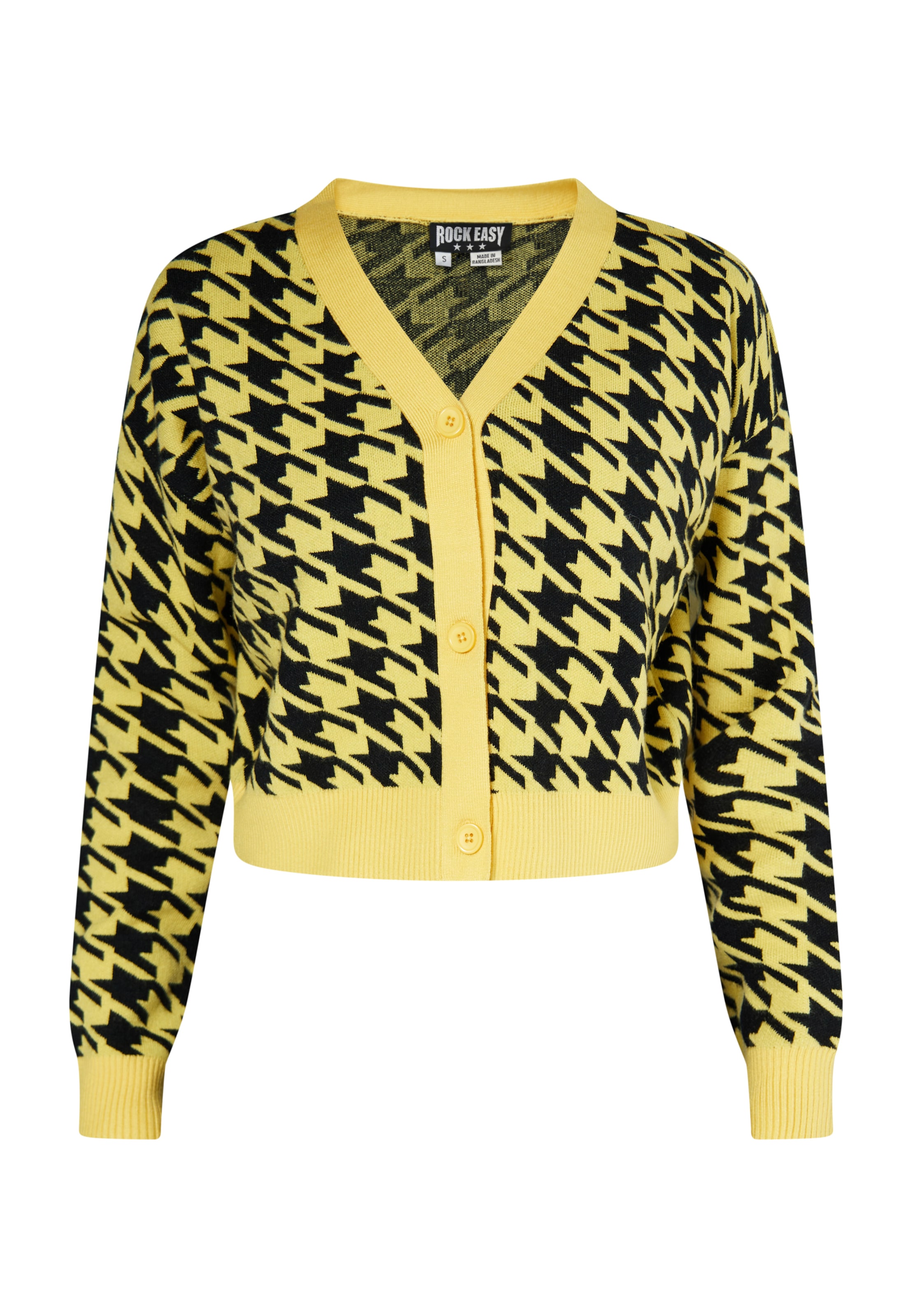 ROCKEASY Вязаная кофта в Желтый: спереди