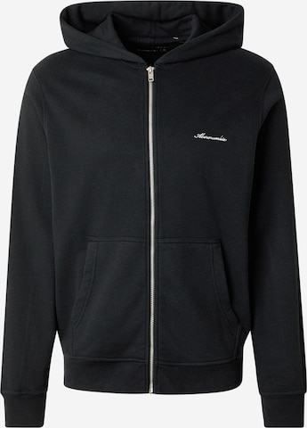 Abercrombie & Fitch Sweatjacke in Schwarz: Vorderseite