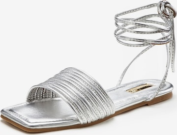 LASCANA Sandalen met riem in Zilver: voorkant