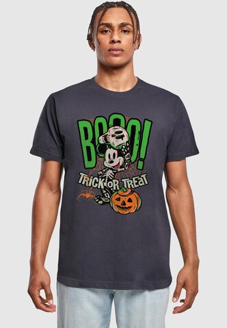 ABSOLUTE CULT Shirt 'Mickey Mouse - Halloween Booo Trick Or Treat' in Blauw: voorkant