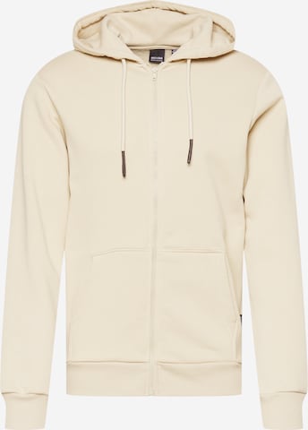 Only & Sons Zip-Up Hoodie 'CERES' in Beige: front