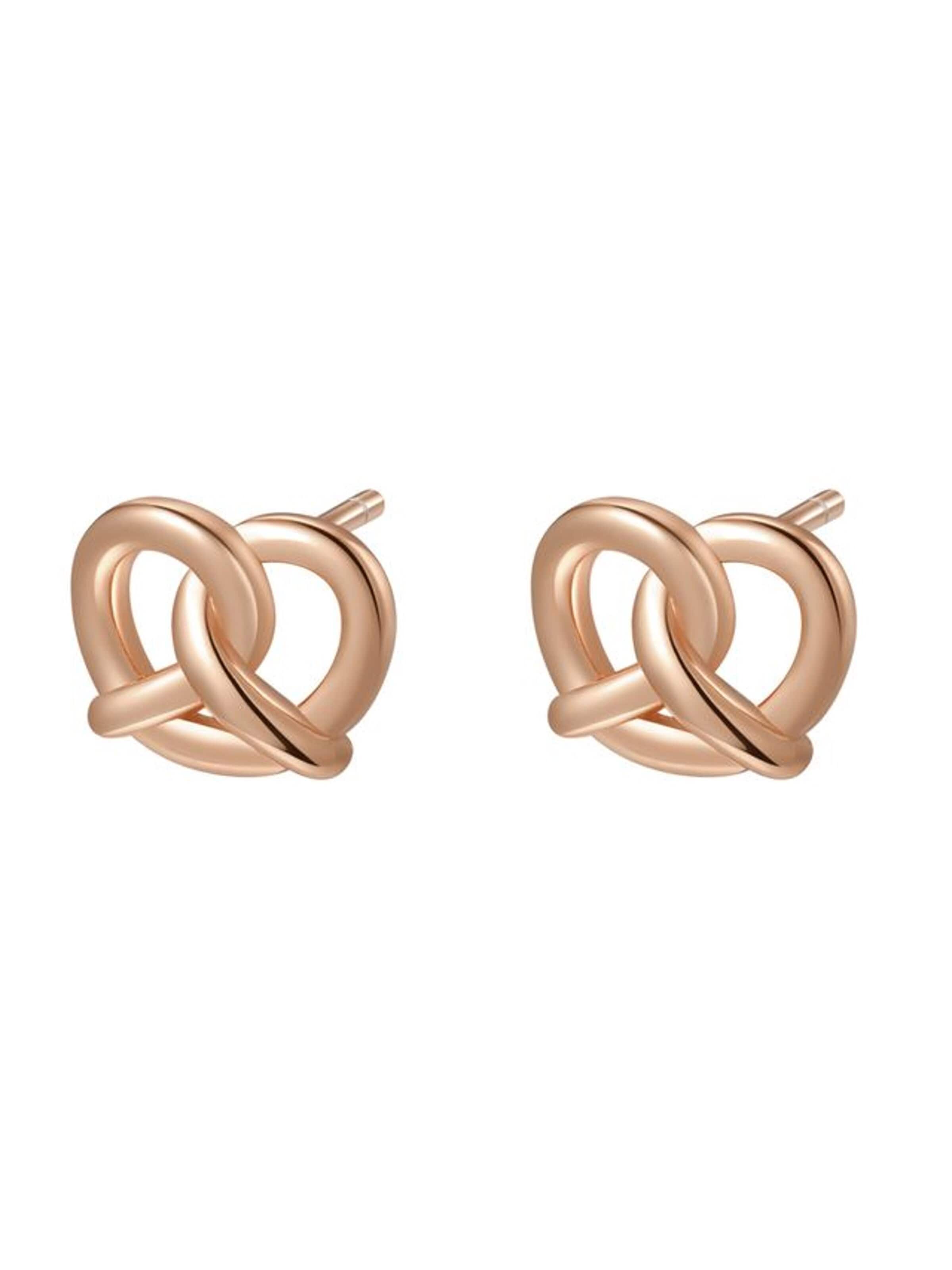 Hey Happiness Earrings 'Pretzel Delight' in Gold: front