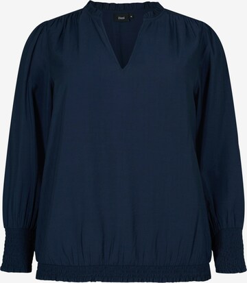 Zizzi Blouse 'XCLARU' in Blauw: voorkant