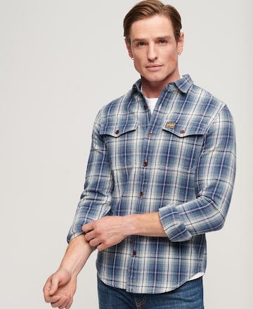 Superdry Regular fit Button Up Shirt in Blue