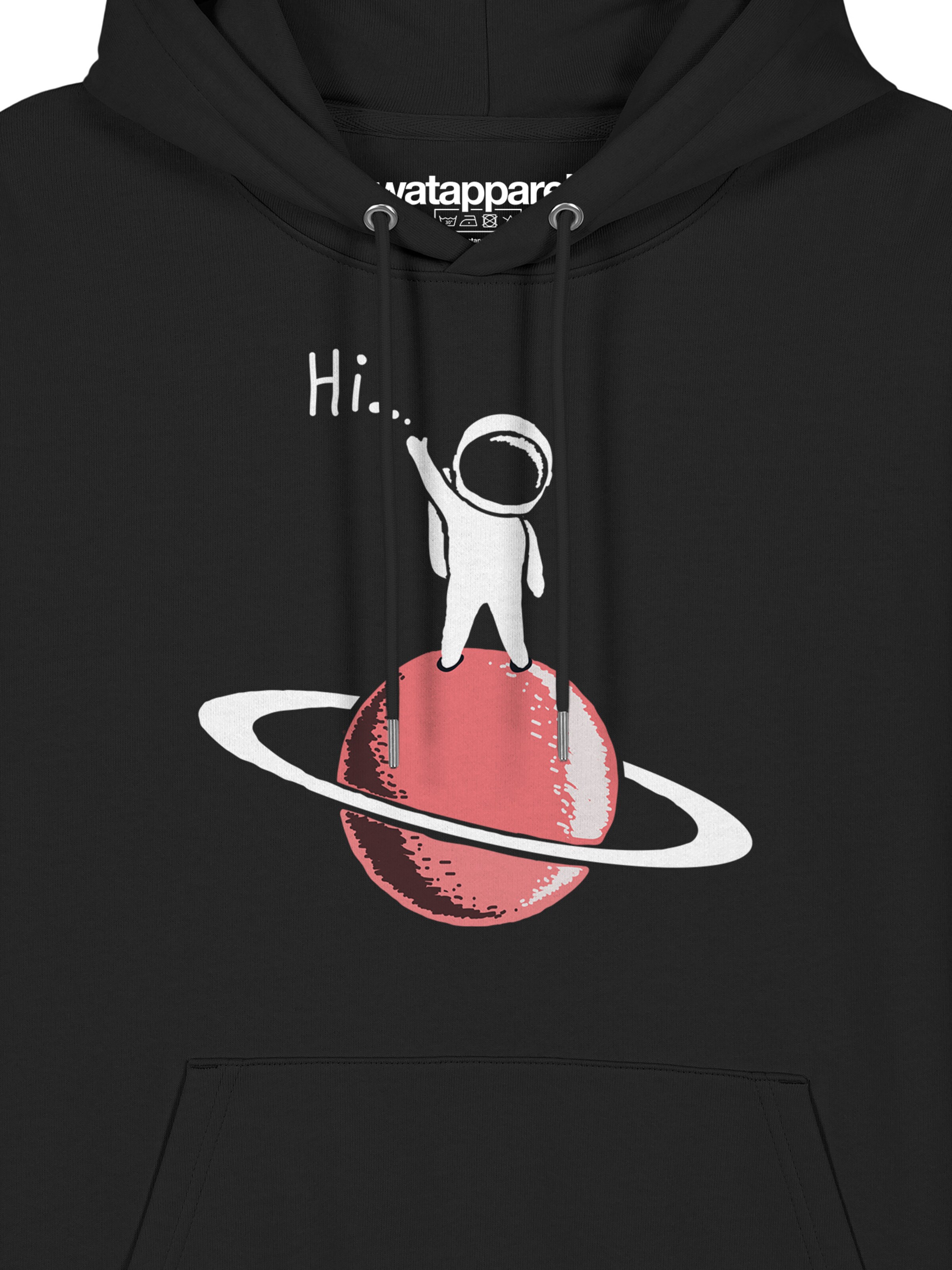 Felpa 'Astronaut says Hi' di Watapparel in nero