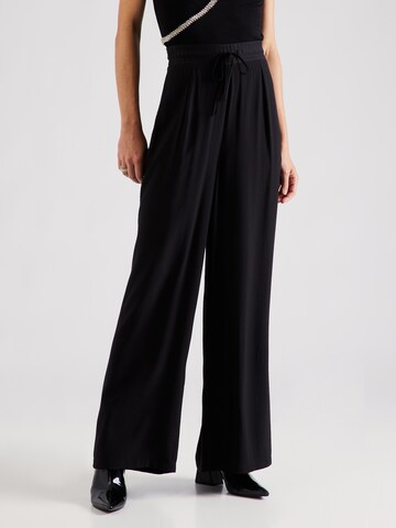 Guido Maria Kretschmer Women - Perna larga Calças com pregas 'Janay' em preto: frente