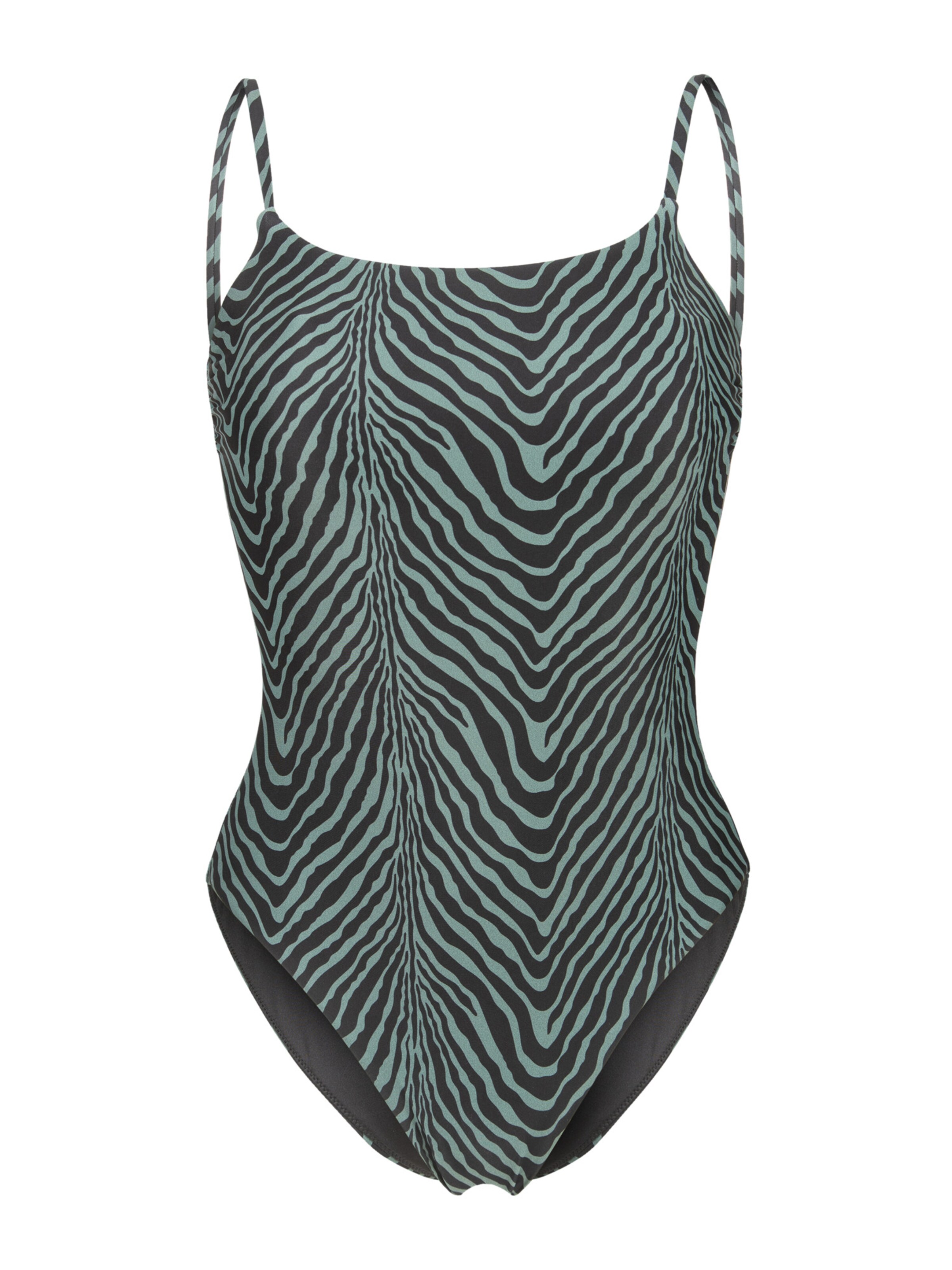 ARENA - Soutien Bustier Fato de banho 'WATER PRINTS' em cinzento: frente