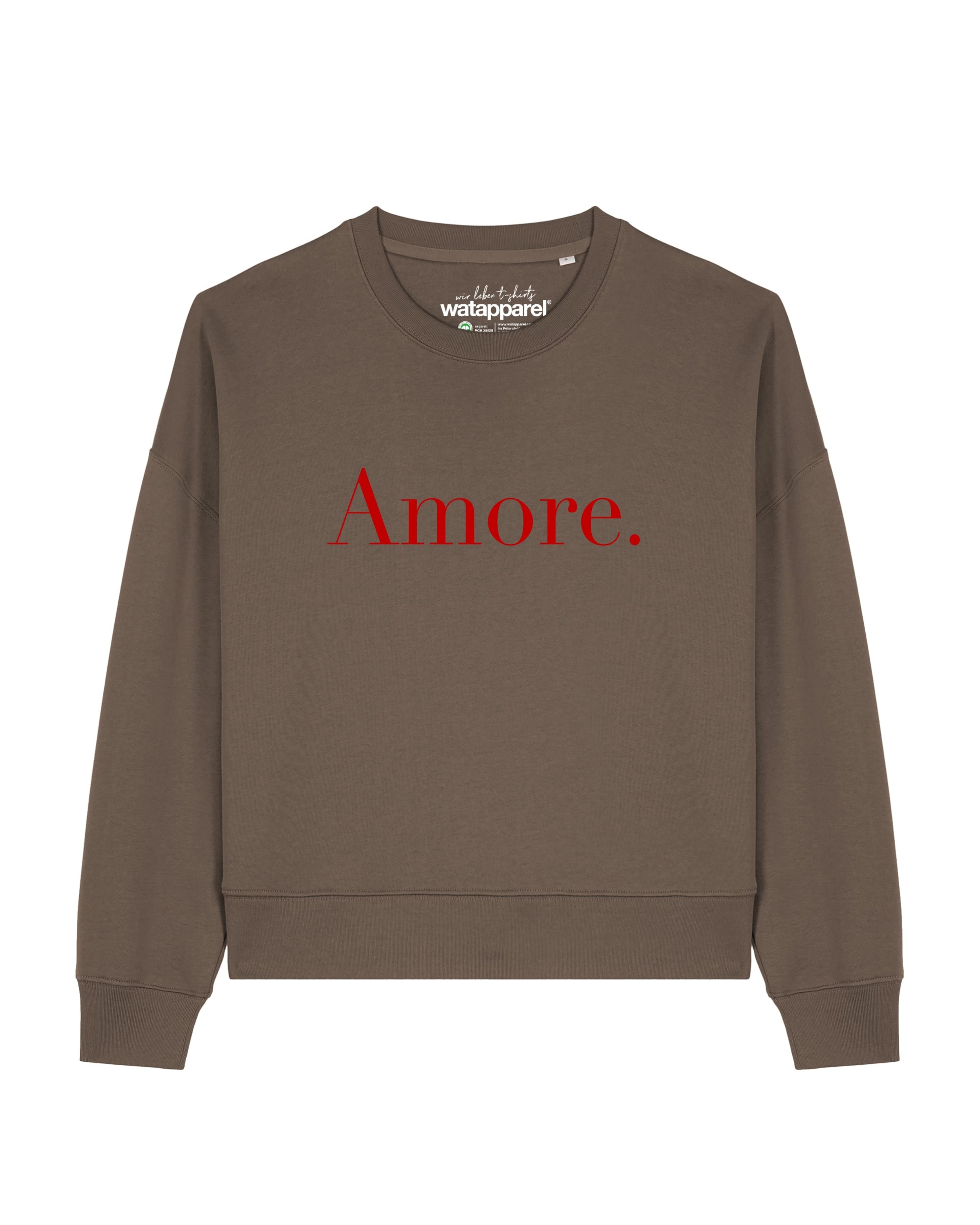Sweat-shirt 'Amore ' Watapparel en marron : devant