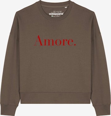 Sweat-shirt 'Amore ' Watapparel en marron : devant