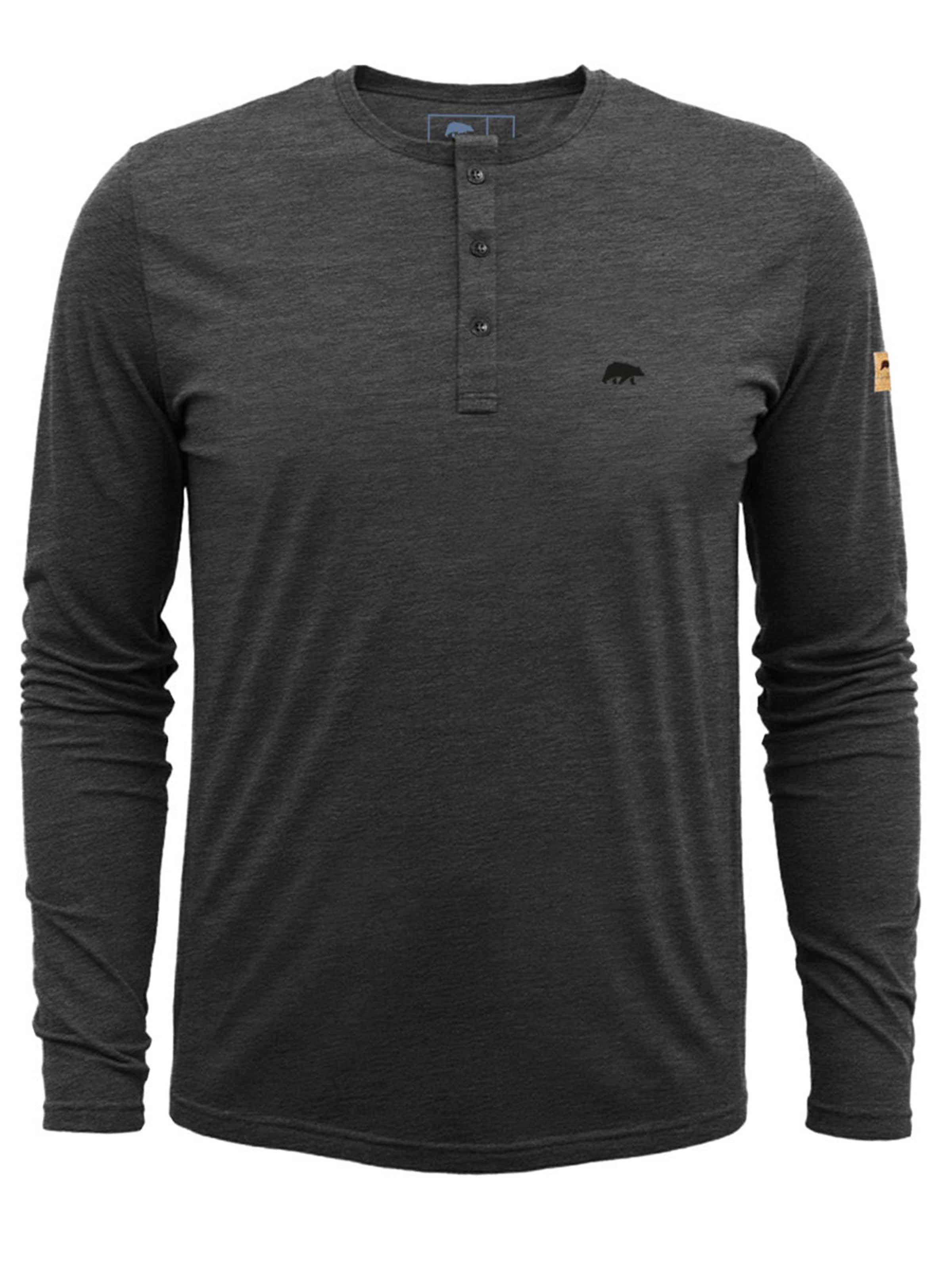 FORSBERG Sweatshirt 'Longsleeve mit Knopfleiste' in Grey: front