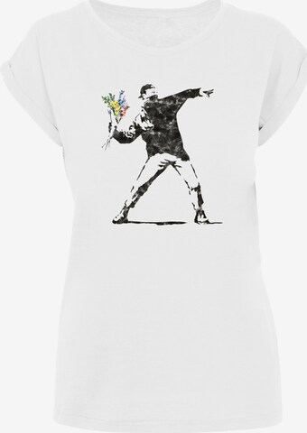 Merchcode T-Shirt 'Flower Bomb ' in Weiß: predná strana