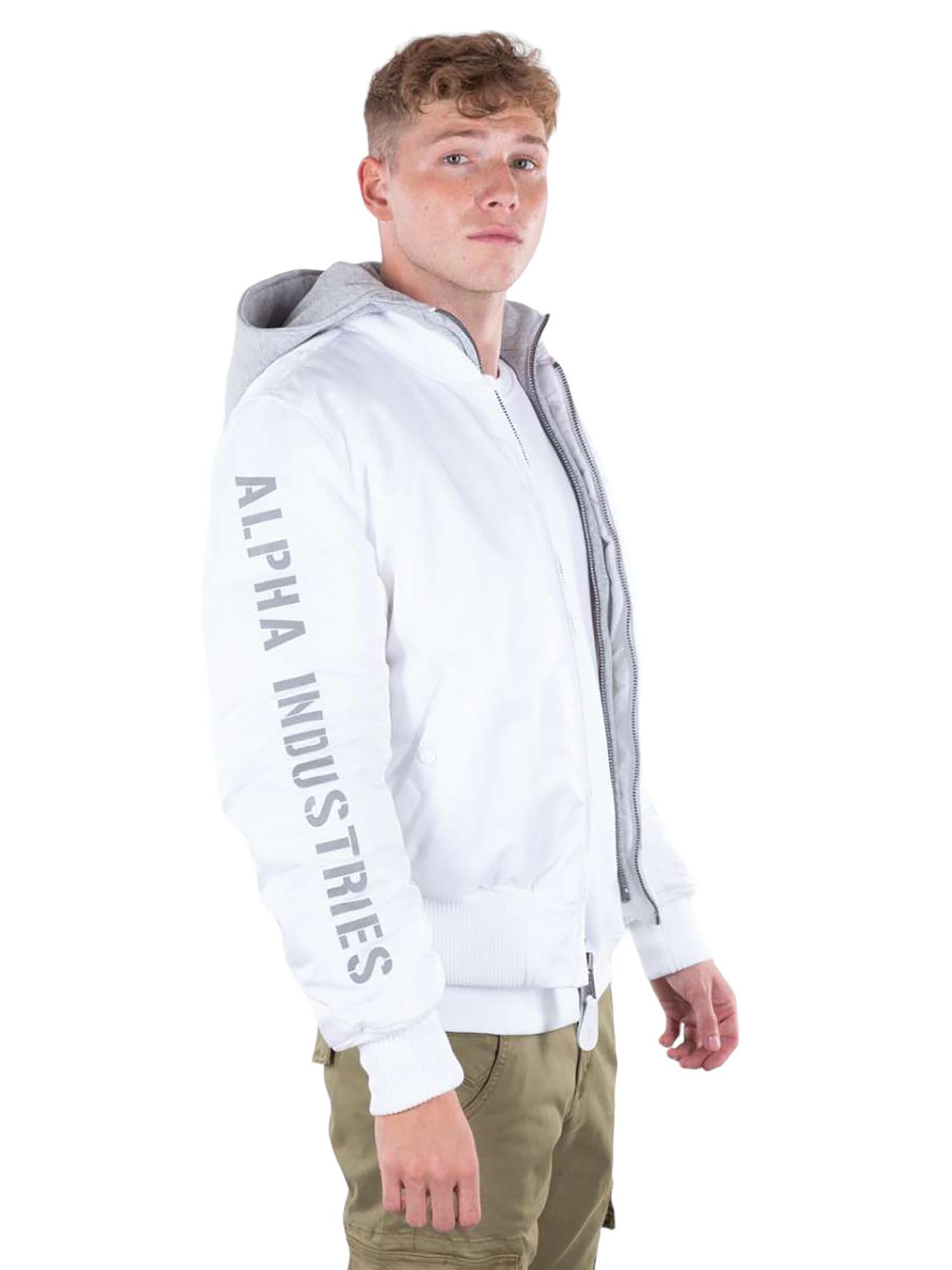 ALPHA INDUSTRIES Übergangsjacke 'MA-1 D-Tec SE'‌‌‌‌‌‌‌‌ in Weiß
