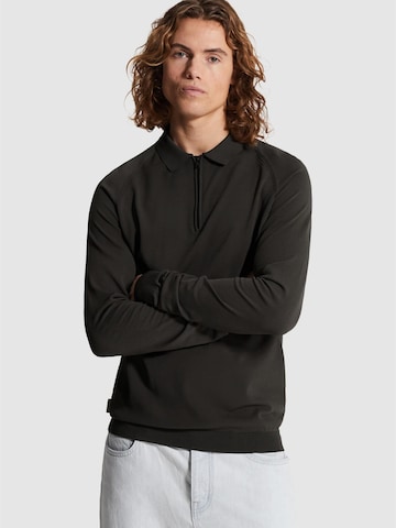 CAST IRON Pullover 'Polo shirt with raglan sleeves and zipper closure' i grå