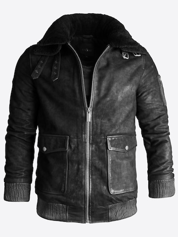 Crone Winter Jacket 'TALVI BUFFED SHEARLING' in Black: front