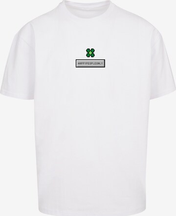 F4NT4STIC Shirt 'Silvester Happy New Year Pixel Kleeblatt' in White: front