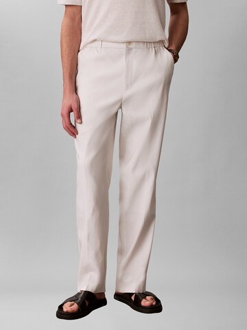Calvin Klein Regular Trousers in Beige: front