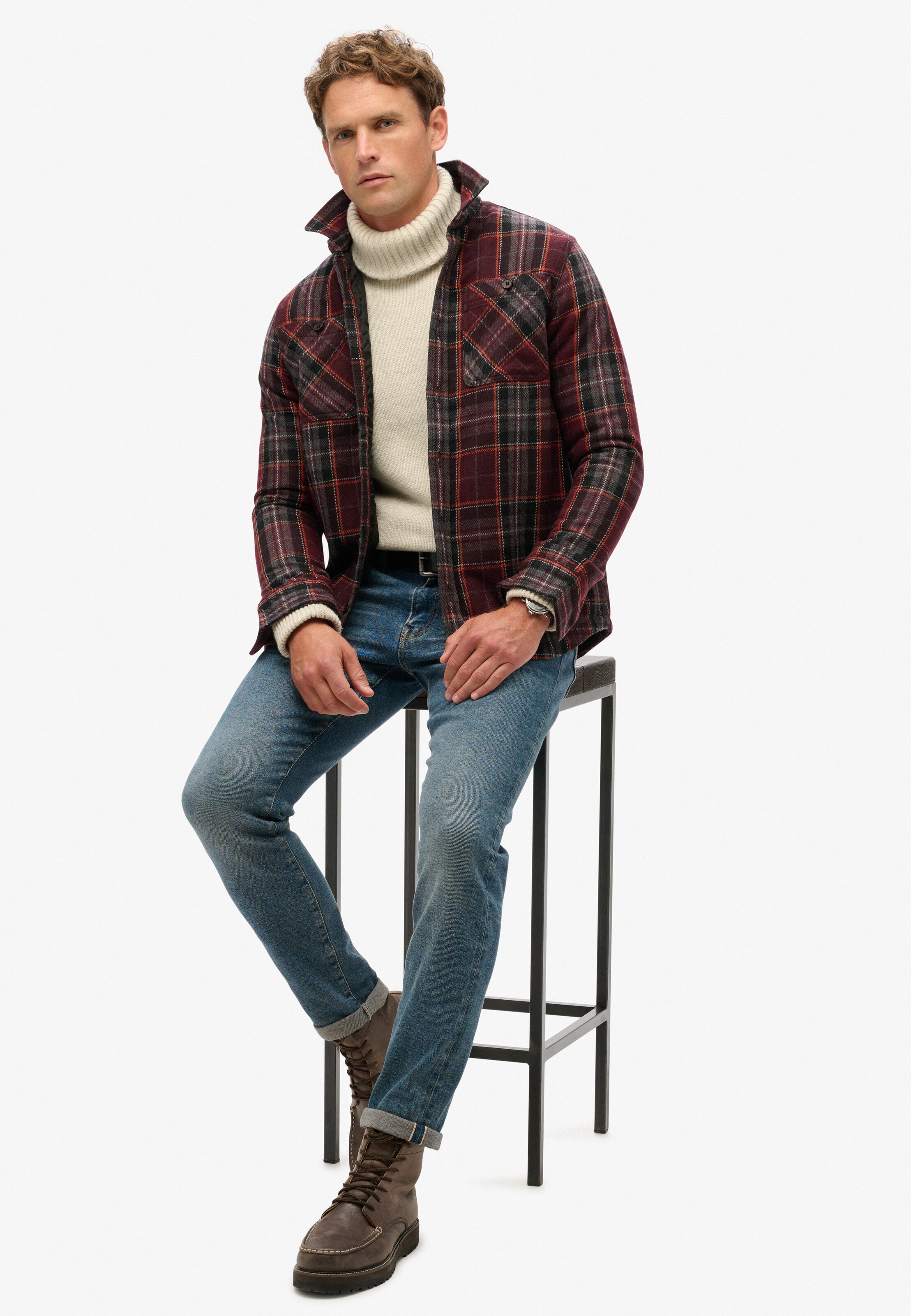 Veste mi-saison Superdry en rouge