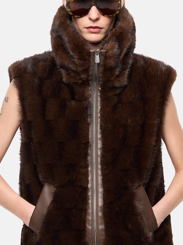 PINKO Bodywarmer 'PINKO GLOSSINIA GILET ASPEN ASPETTO VISONE GILET' in Bruin