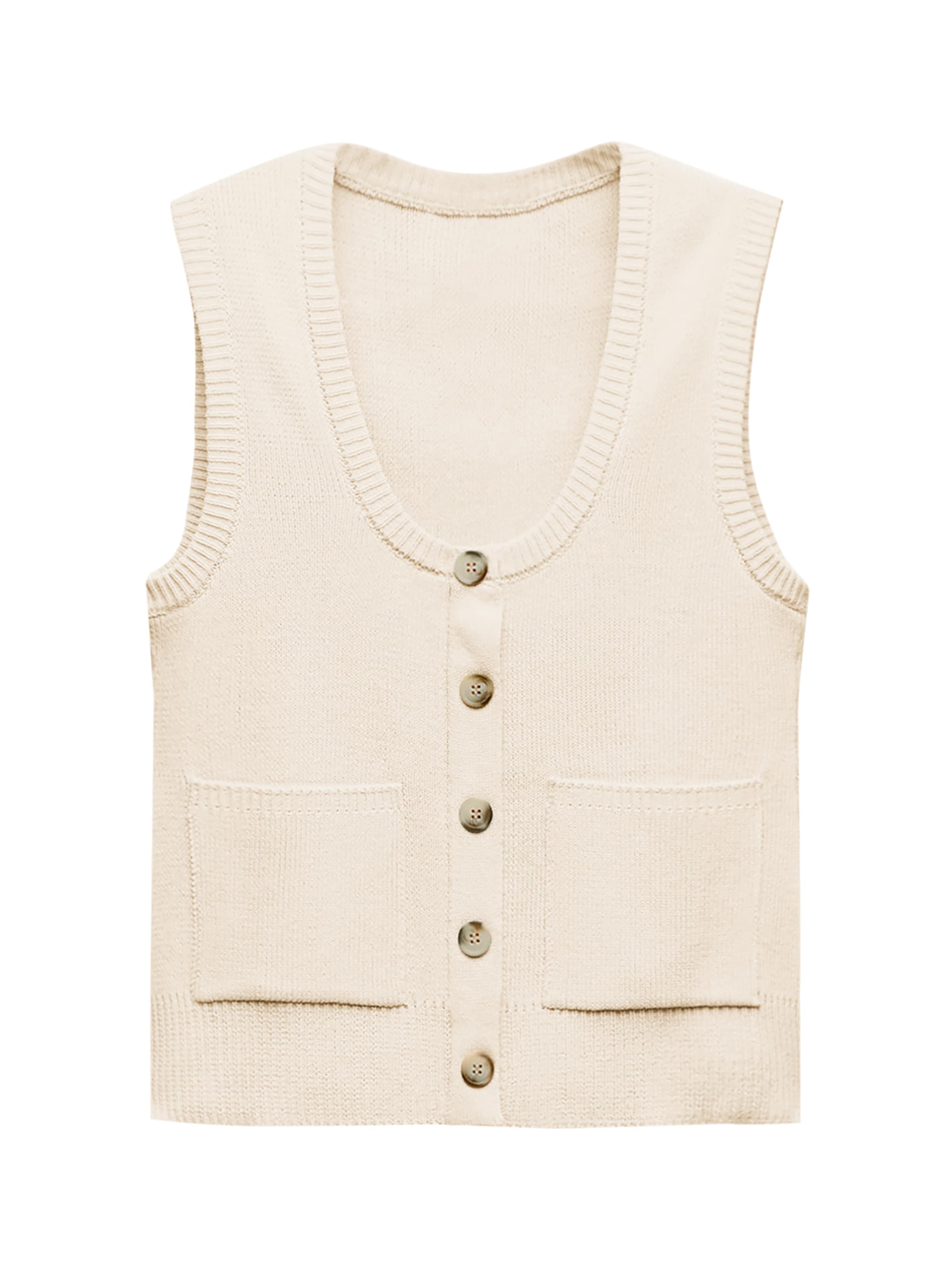 Imily Bela Πλεκτό γιλέκο σε μπεζ: μπροστά