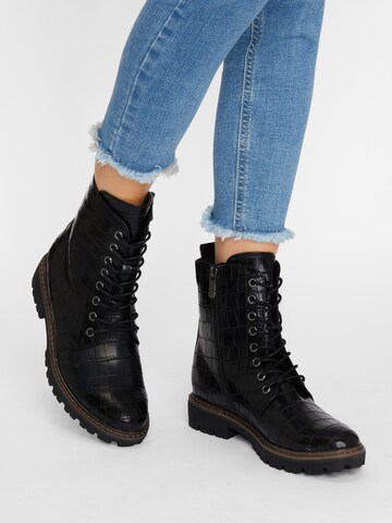 MARCO TOZZI Lace-Up Ankle Boots in Black: front