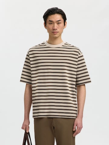 SELECTED T-Shirt in Beige: Vorderseite