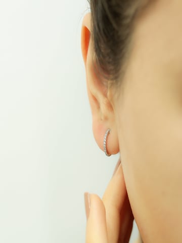 EinStein Diamant Earrings 'Creolen' in Silver: front