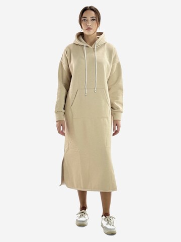 Elara Kleid in Beige: Vorderseite