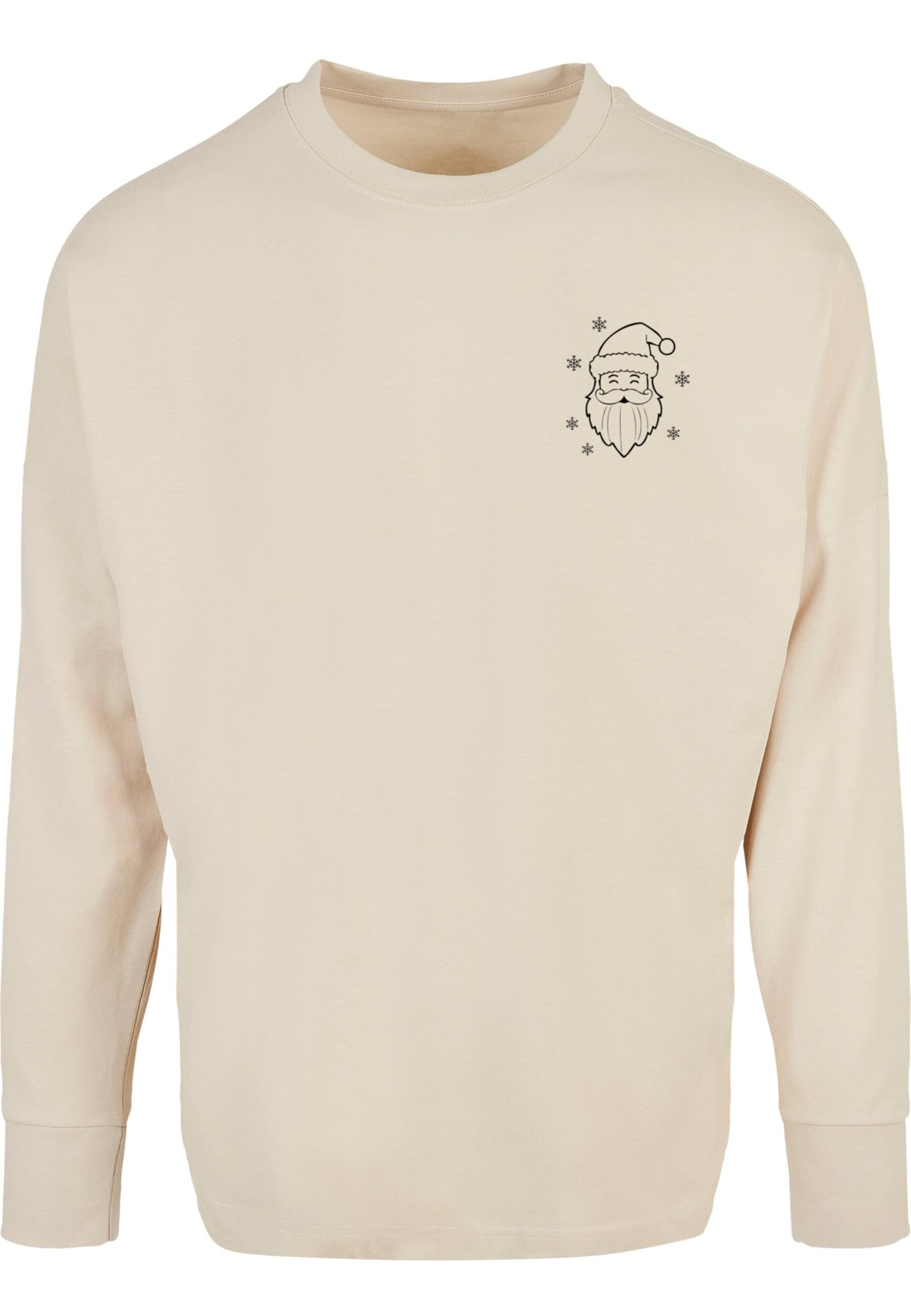 Merchcode Shirt 'Christmas Santa' in Beige: voorkant