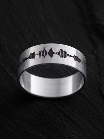 REYTEL Ring 'SOUNDWAVE ENGRAVING' in Zilver