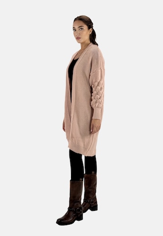 Cappotto in maglia di Elara in rosa