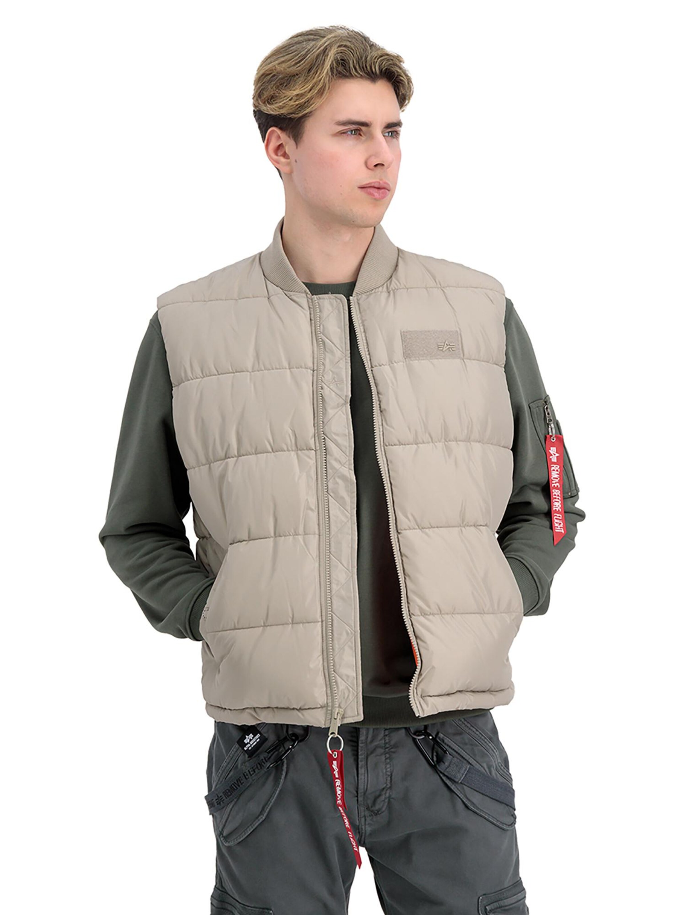 ALPHA INDUSTRIES Vest 'LW' in Beige