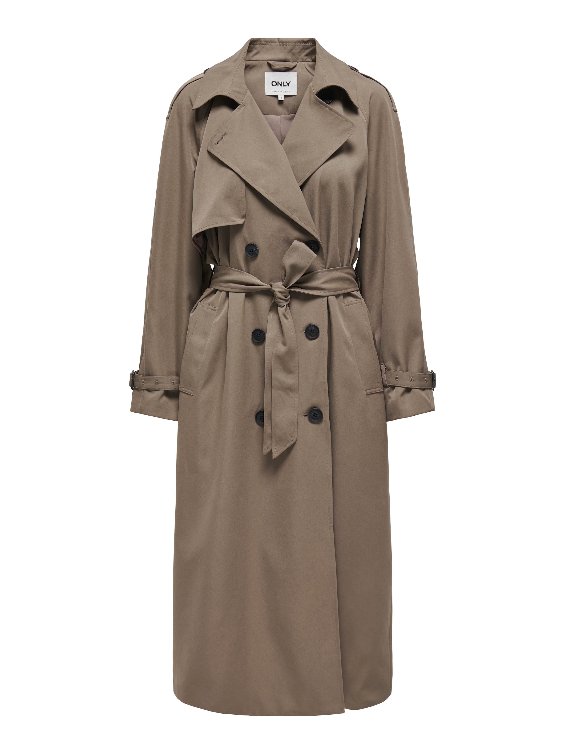 ONLY Kevad-sügismantel 'ONLCHLOE', värv pruun: eest vaates