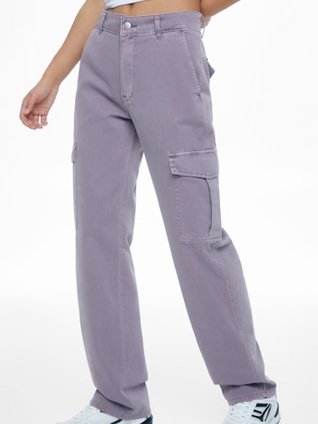Jeans cargo Pull&Bear en violet : devant