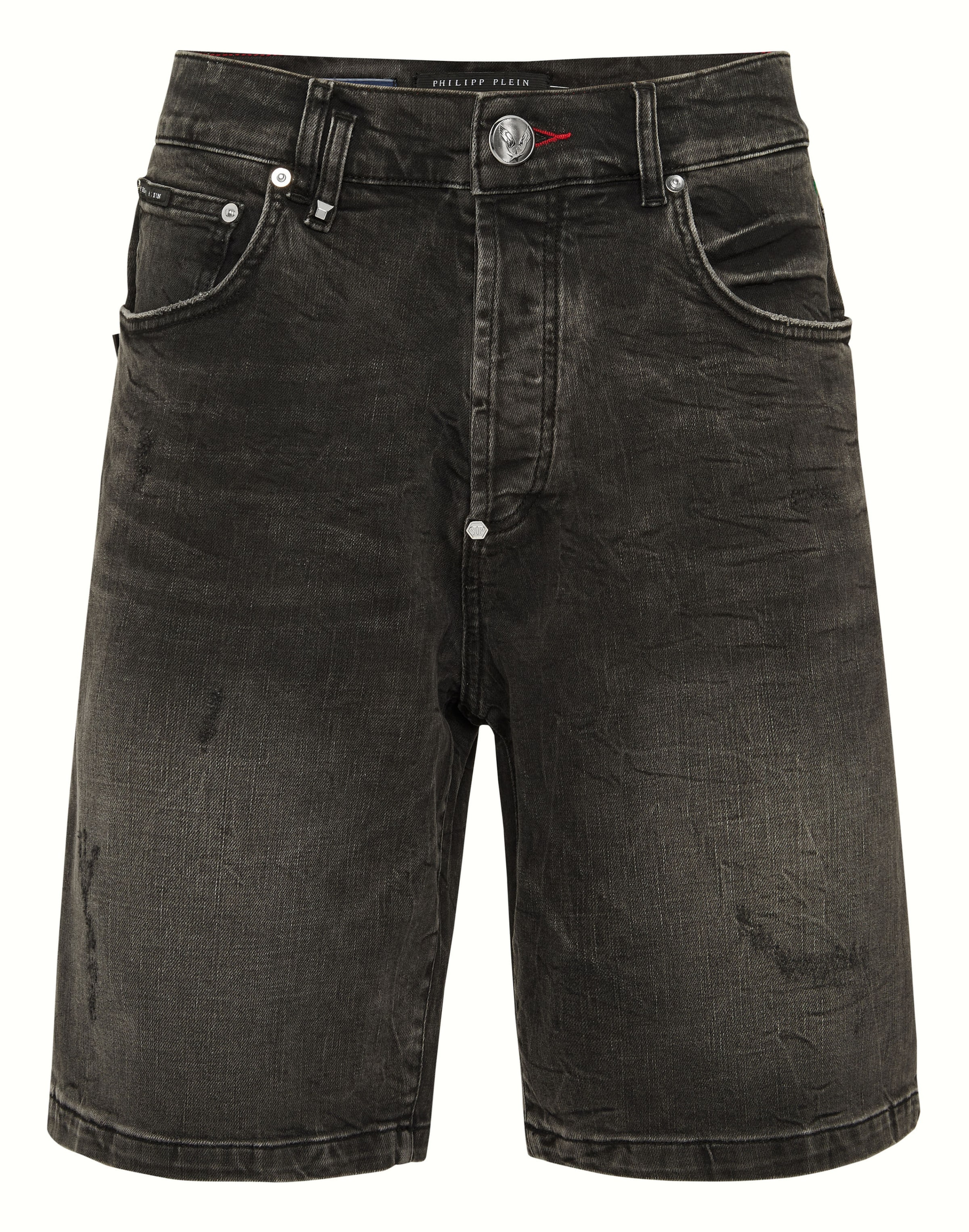 Philipp Plein Regular Jeans 'Skull' in Grijs: voorkant