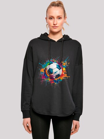 F4NT4STIC Sweatshirt 'Bunte Fußball Grafik' in Zwart: voorkant