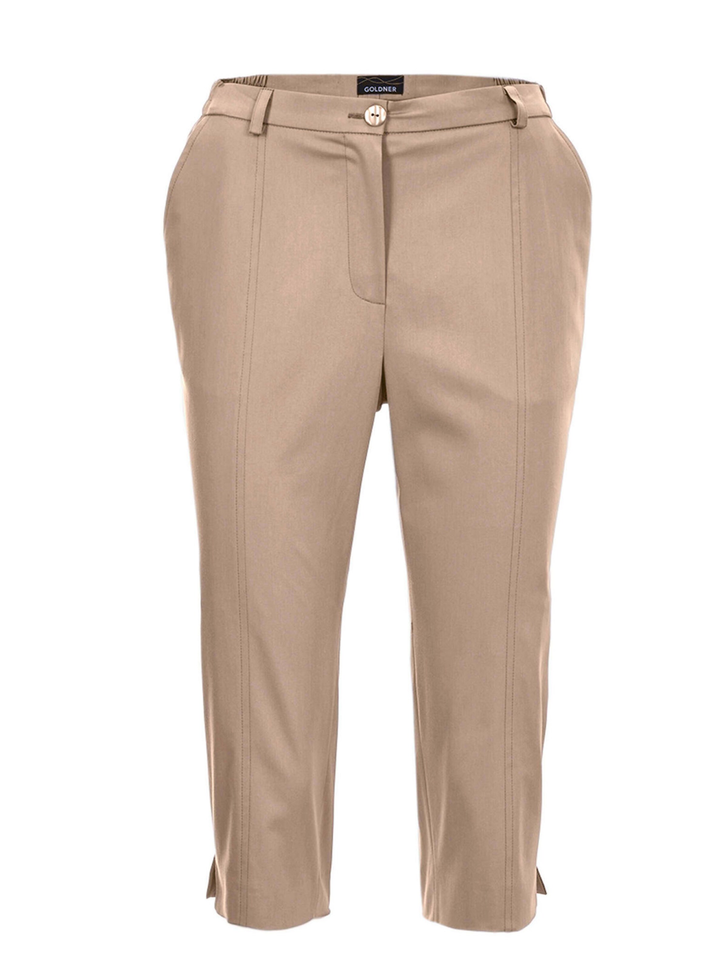 Goldner Slim fit Trousers in Beige: front