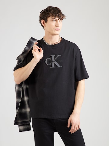 Calvin Klein Jeans Szabványos Póló - fekete: elől