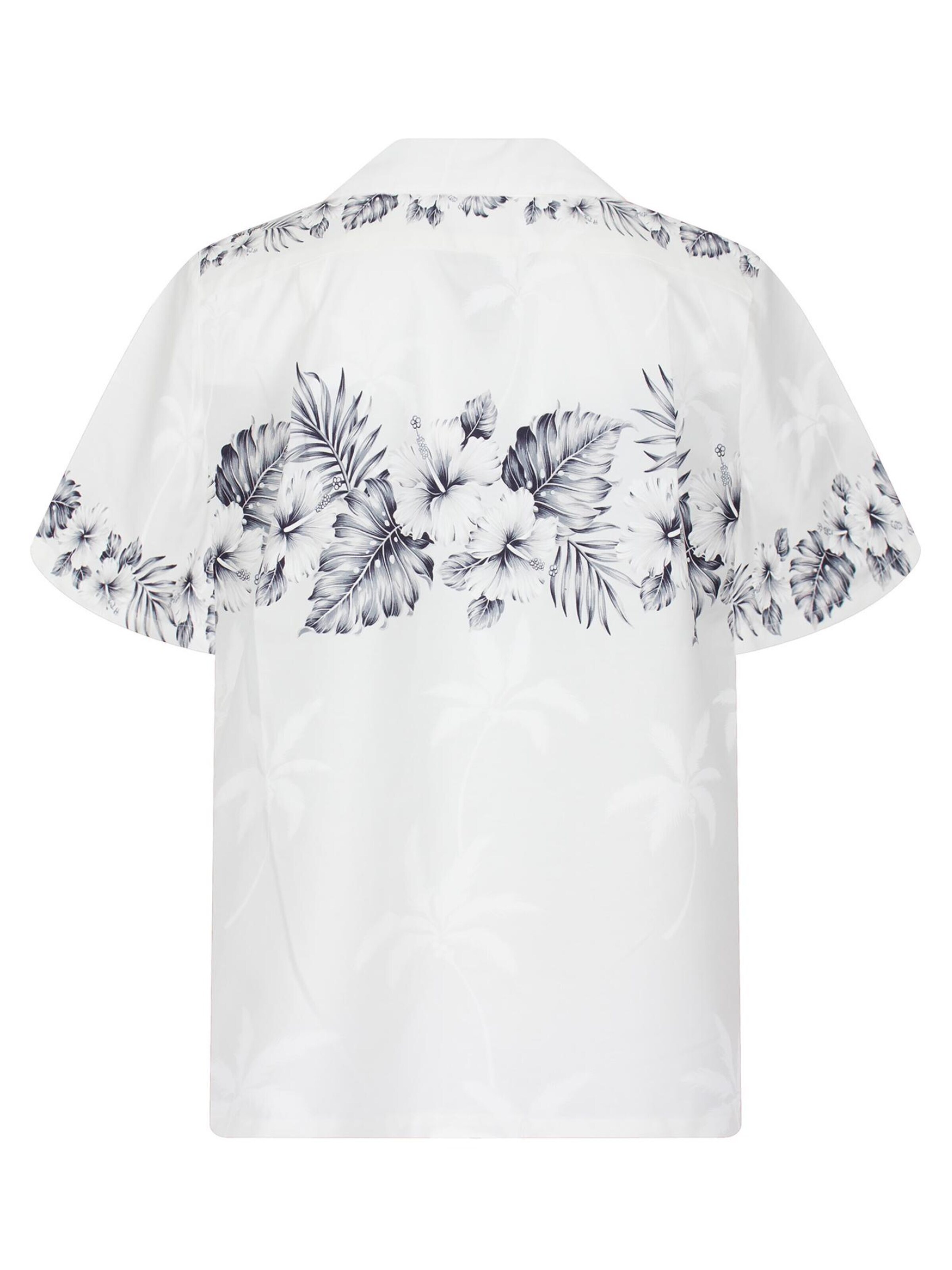 Regular fit Camicia 'Hibiskus Brustdruck' di KY's in grigio