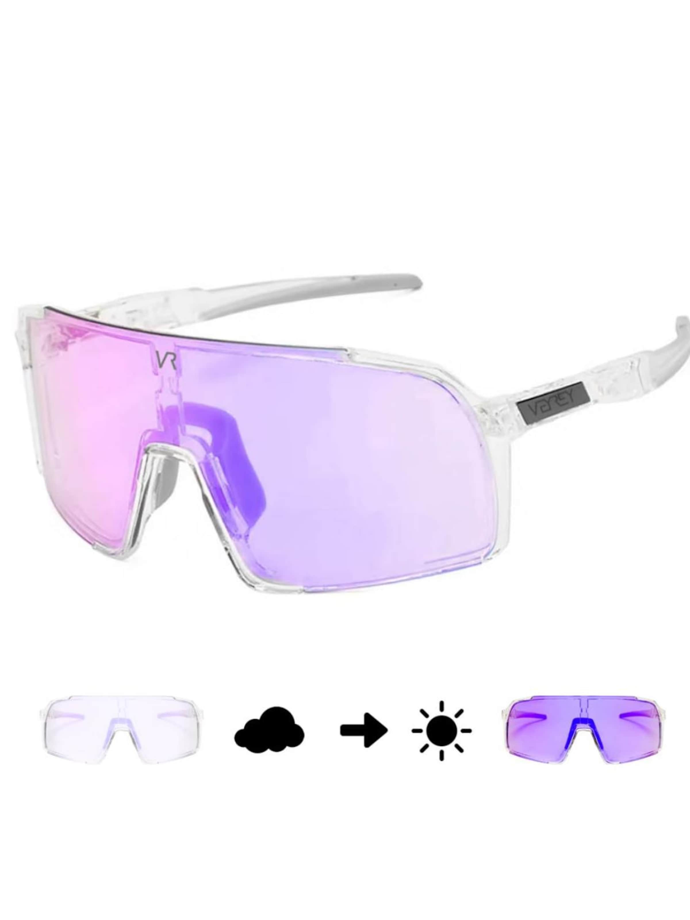 VEYREY Sports sunglasses 'Aeroblade' in Purple: front