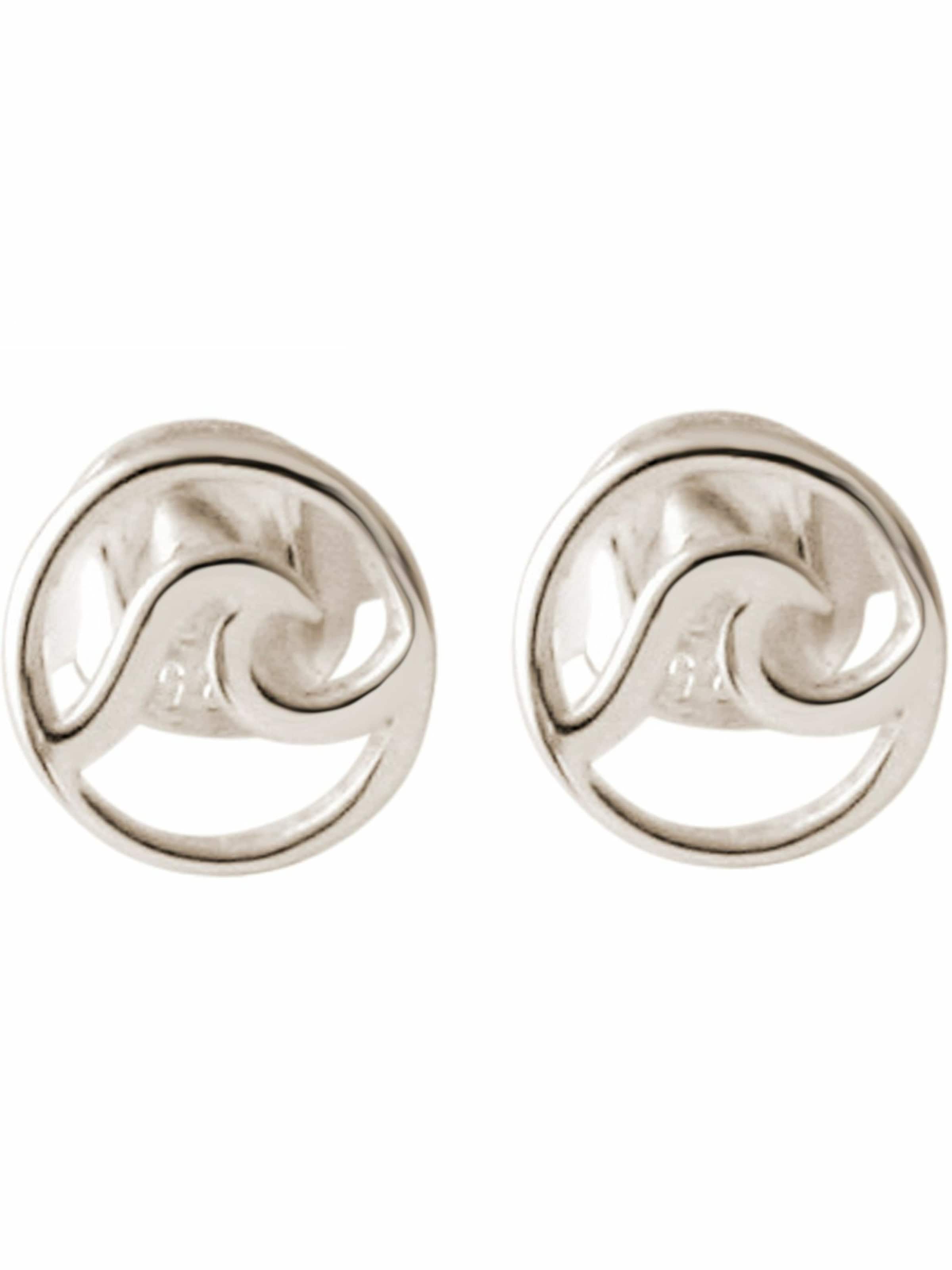 Gemshine Earrings 'WELLE' in Silver: front