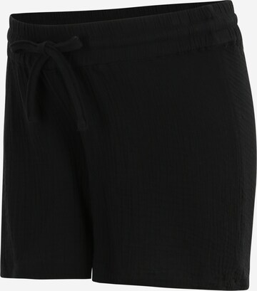 MAMALICIOUS Regular Trousers 'Juana' in Black: front