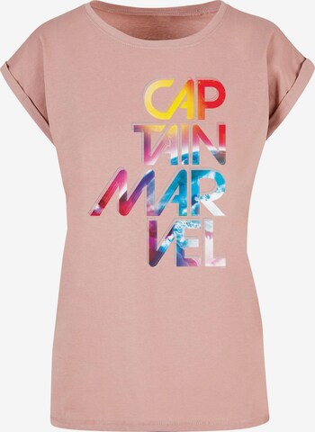 ABSOLUTE CULT Shirt 'Captain Marvel - Galactic' in Oranje: voorkant