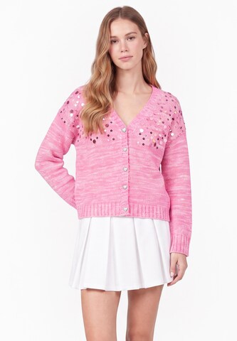 MYMO Gebreid vest 'Young Fashion' in Roze: voorkant