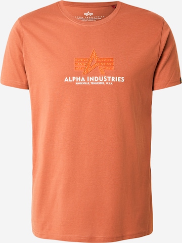 T-Shirt ALPHA INDUSTRIES en marron : devant