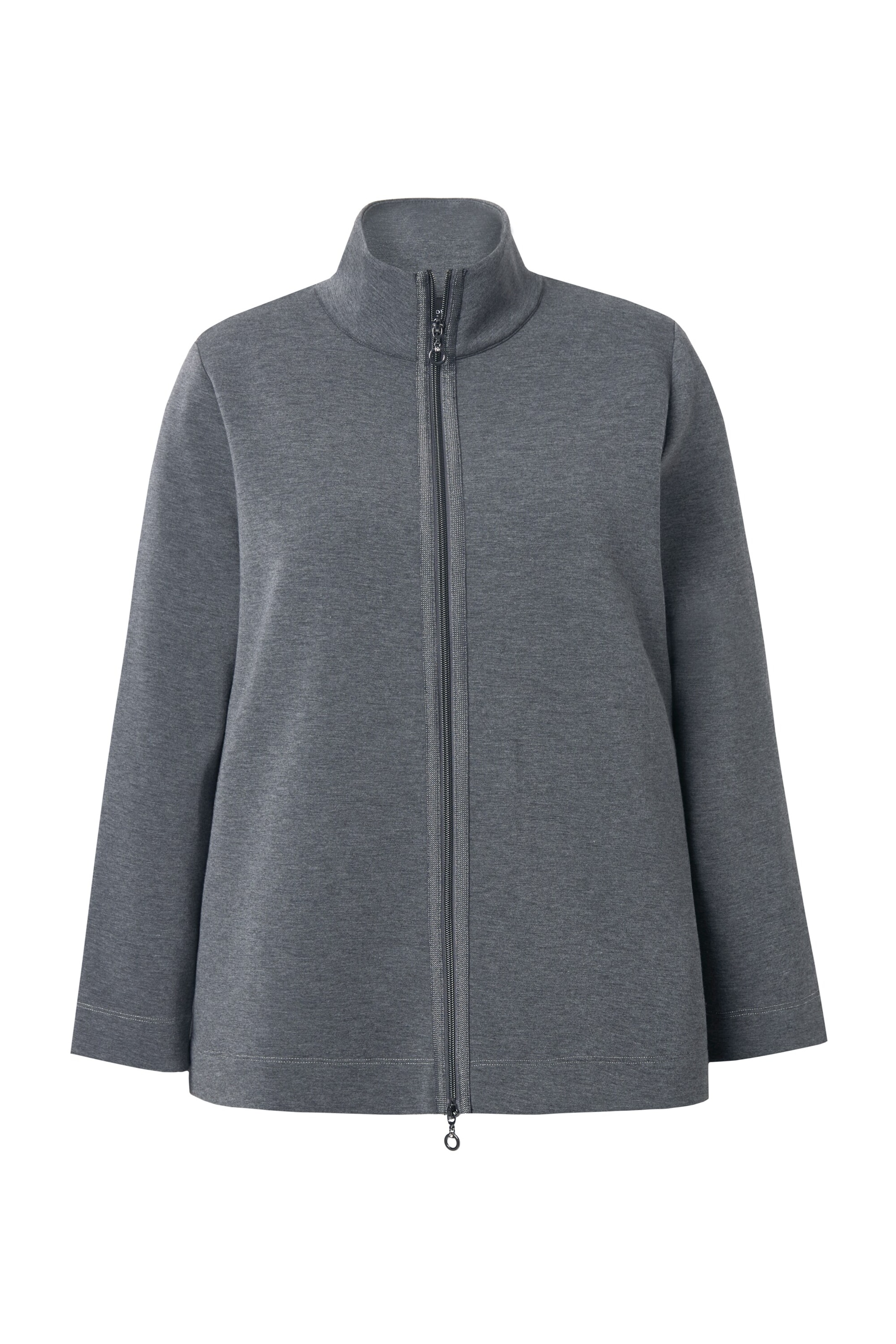 Ulla Popken Sweat jacket in Grey: front