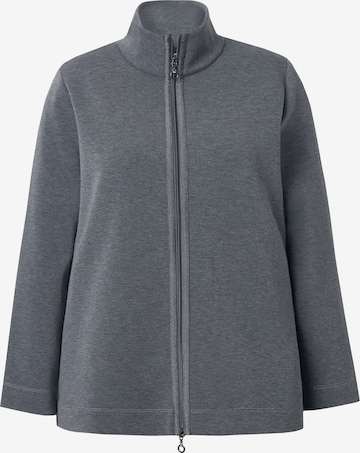 Ulla Popken Sweatjacke in Grau: Vorderseite