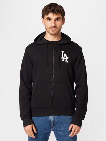 NEW ERA Zip-Up Hoodie 'League Essential' in Black: front