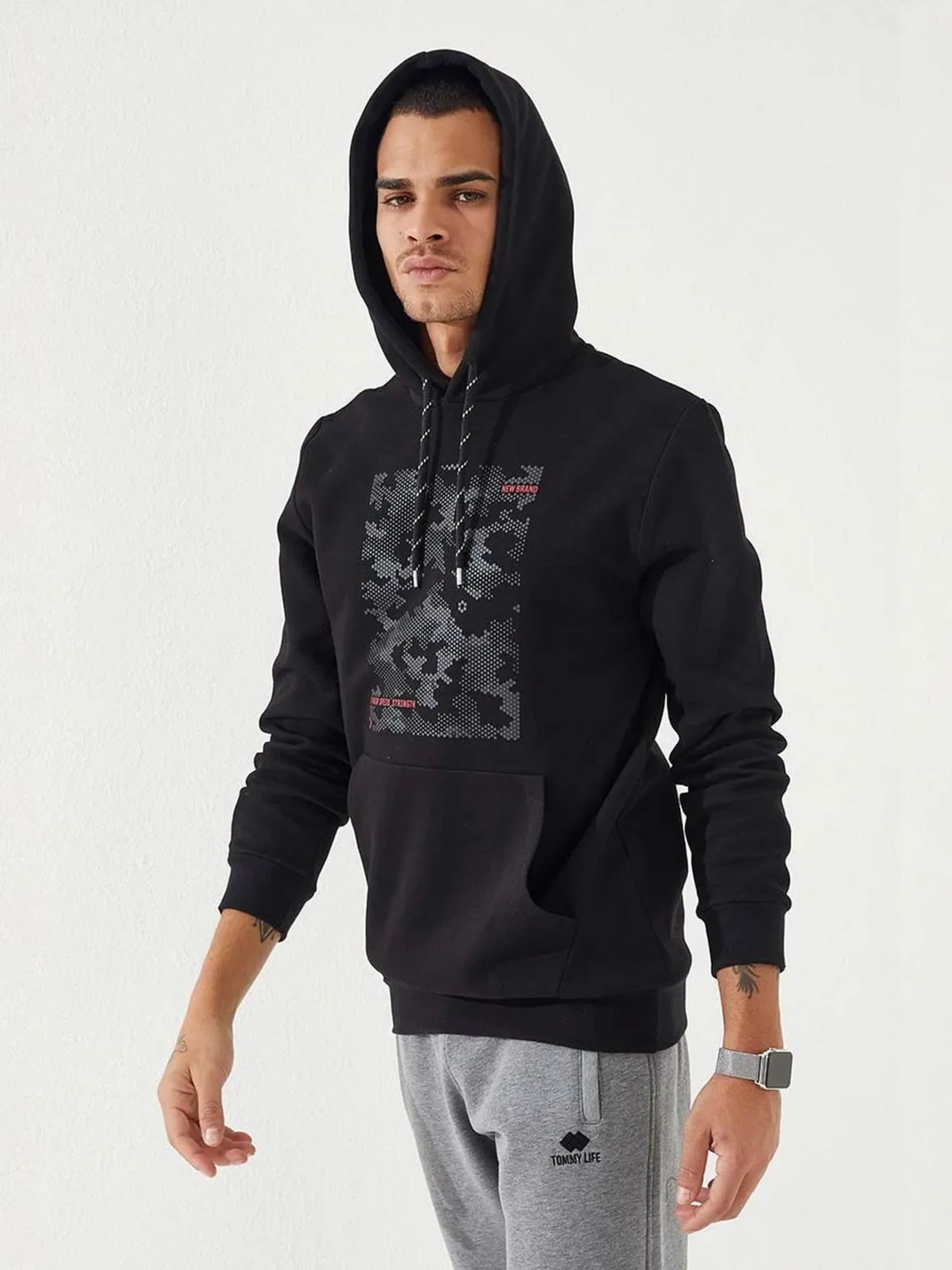 Sweat-shirt Tommy Life en noir : devant